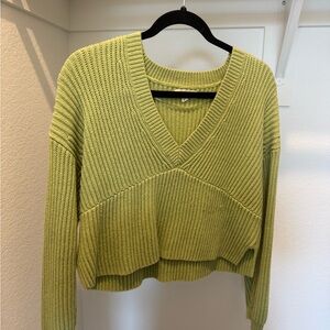 La Hearts Olive V-Neck Sweater